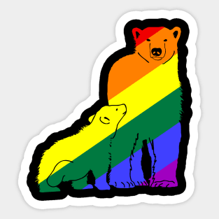 Mama Bear LGBT Rainbow Flag Sticker